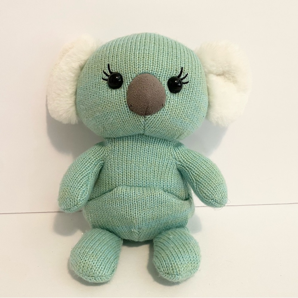 Aurora Knit Koala Snuggly Cozyroos Plush Blue Teal 9” Stuffed Animal Toy Pocket